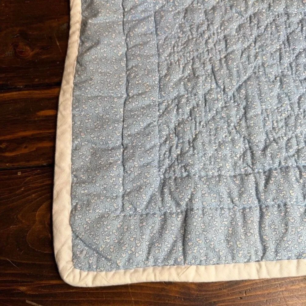 Quilted Irish Chain Baby Blanket Table Centerpiece Floral Ditsy Hand Stitched - Picture 6 of 7